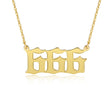 Load image into Gallery viewer, 666 Angel number gold necklace