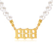 Load image into Gallery viewer, 888 angel number pearl gold necklace