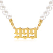 Load image into Gallery viewer, 999 angel number pearl gold necklace