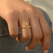 Load image into Gallery viewer, A model wearing a 333 Angel Number Silver ring