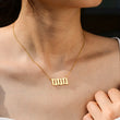 Load image into Gallery viewer, Model wearing a 000 angel number gold necklace