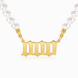 Load image into Gallery viewer, 000 angel number pearl gold necklace