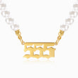 Load image into Gallery viewer, 555 angel number pearl gold necklace
