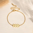 Load image into Gallery viewer, Angel Number 888 gold bracelet on a canvas background