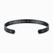 Load image into Gallery viewer, black colored Not Sisters By Blood But Sisters By Heart Bracelet on a white background