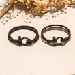 Load image into Gallery viewer, brown and brown-beige To My Son Love You Forever Nautical Bracelets on a canvas background