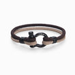 Load image into Gallery viewer, Dark brown and beige To My Son Love You Forever Nautical Bracelet on a white background