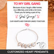 Load image into Gallery viewer, To My Girl Gang Personalized Heart Pendants Bracelet